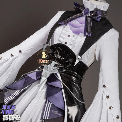 Zenless Zone Zero Vivian Cosplay Costume Wig Dress Uniform Headwear Mockingbird Carnival Halloween Party for Women Girls Props