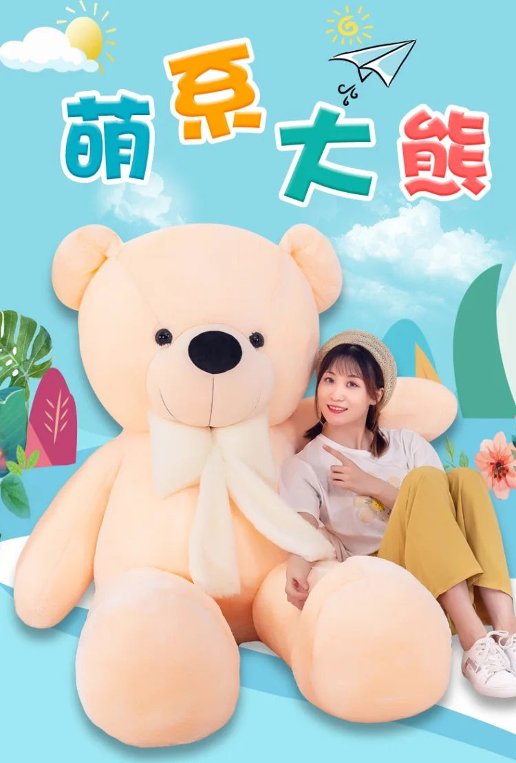 160Cm Big sweater bow tie Plush Toy Teddy Bear Giant Stuffed Animals Birthday Anniversary Gift Soft Sleeping Pillow Grilfriend