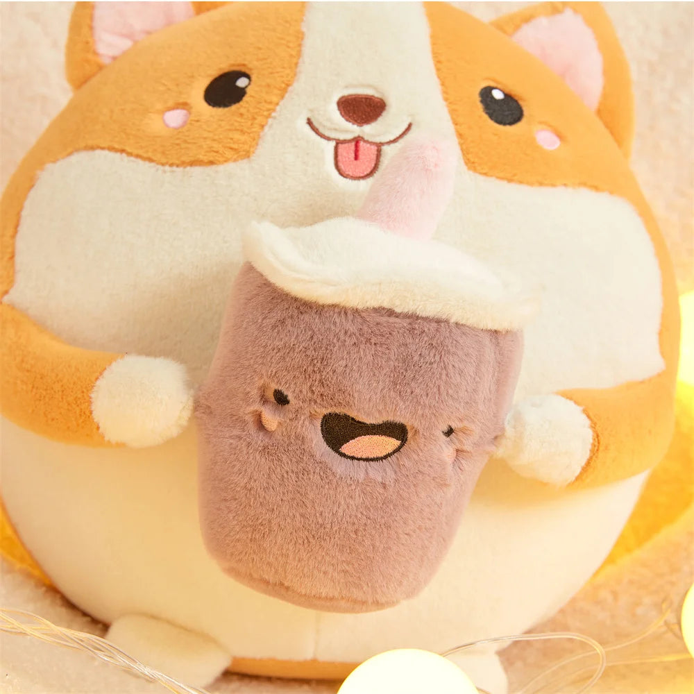 ZU New Arrival Kawaii Stuffed Animal Strawberry Cow Popcorn Cat Plushies Doll Huggable Fat Big Hug Pillow Sofa Bed Decor Cushion