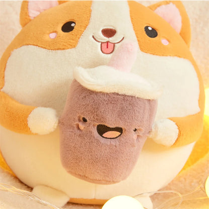 ZU New Arrival Kawaii Stuffed Animal Strawberry Cow Popcorn Cat Plushies Doll Huggable Fat Big Hug Pillow Sofa Bed Decor Cushion