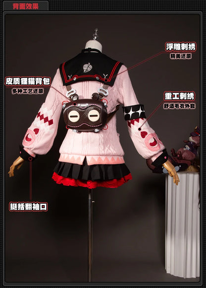 Zenless Zone Zero Ukinami Yuzuha Cosplay Costume Wig Skirt Sweater Uniform Headwear Spook Shack Halloween Party for Women Girls