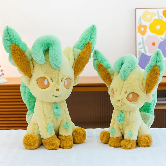 45/80cm Large Leafeon Pokemon Plush Toys Doll Cartoon Ornament Stuffed Plushie Kawaii Eevee Pillow Pokémon Gift for Children