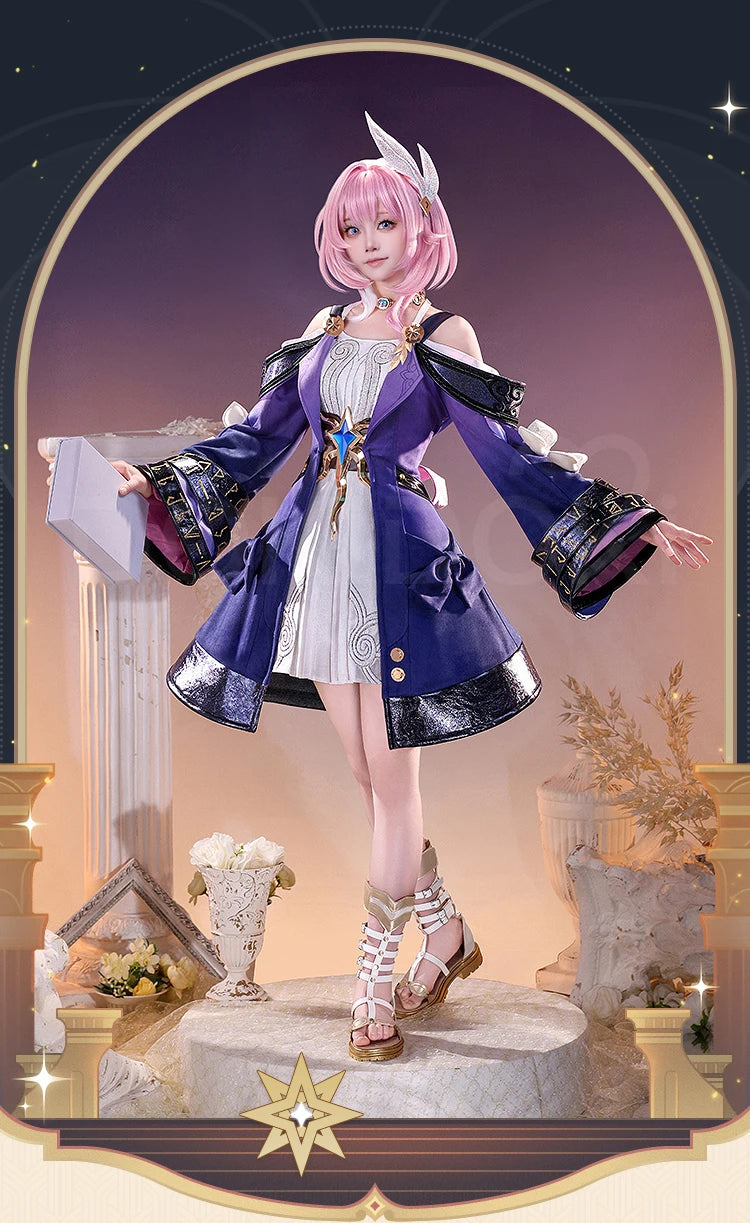 IN STOCK Cyrene Cosplay Costume Game Honkai: Star Rail【S-2XL】DokiDoki-SR HSR Metal Accessories Cyrene Wig Plus Size