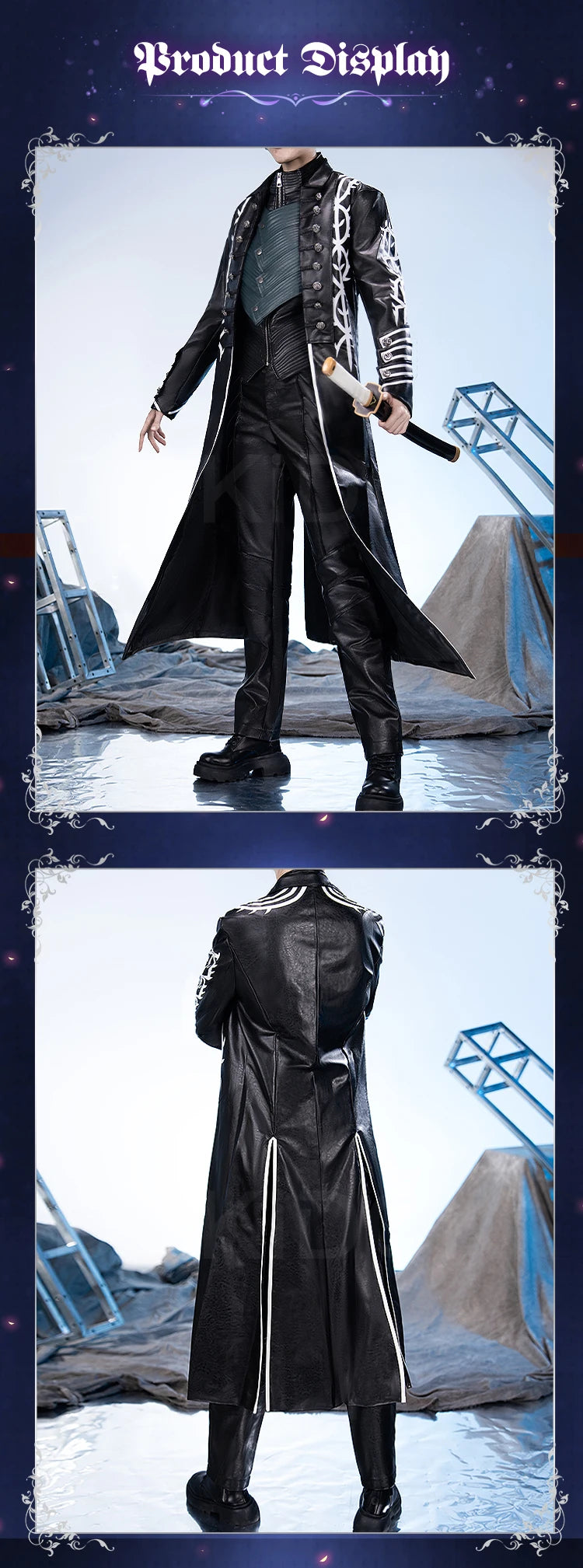 Vergil Cosplay Cotsume Game Cosplay【S-3XL】DokiDoki-R Vergil Nelo Angel Cosplay Slayer Men Halloween Costume Plus size