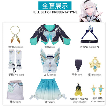 Honkai Star Rail Firefly Cosplay Costume Set Polyester - Only / L / Disney princess