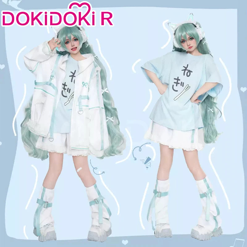 Rinn Mikuu Cosplay Costume DokiDoki-R Mikku Rinn Cosplay Women Cute Black Green Costume Set Mikuu Rinn Cosplay