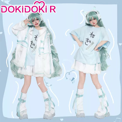 Rinn Mikuu Cosplay Costume DokiDoki-R Mikku Rinn Cosplay Women Cute Black Green Costume Set Mikuu Rinn Cosplay