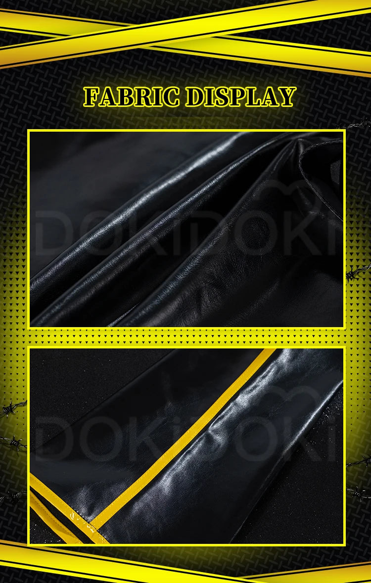 Lenn Cosplay Costume DokiDoki-R Men Black Punk Costume Lenn Cosplay Costume Men Cosplay Black Uniform Male