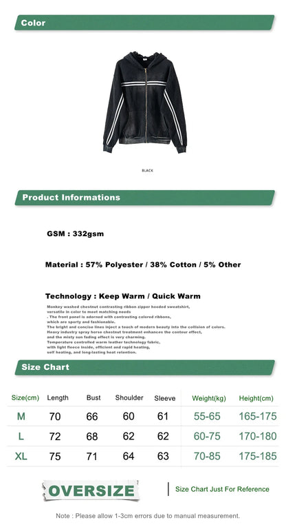 ZODF Retro 2024 Winter Men Zipper Fleece Hoodies Unisex Oversized Washed 360gsm Sport Knitted Hooded Coat HY0905