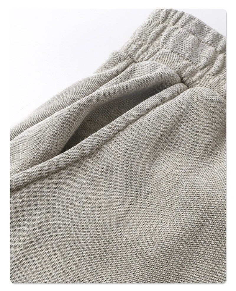 ZODF Retro 2025 Autumn Men 380gsm Washed Cotton Pants Unisex Patchwork Distressed Heavyweight Loose Solid Terry Trousers HY1071