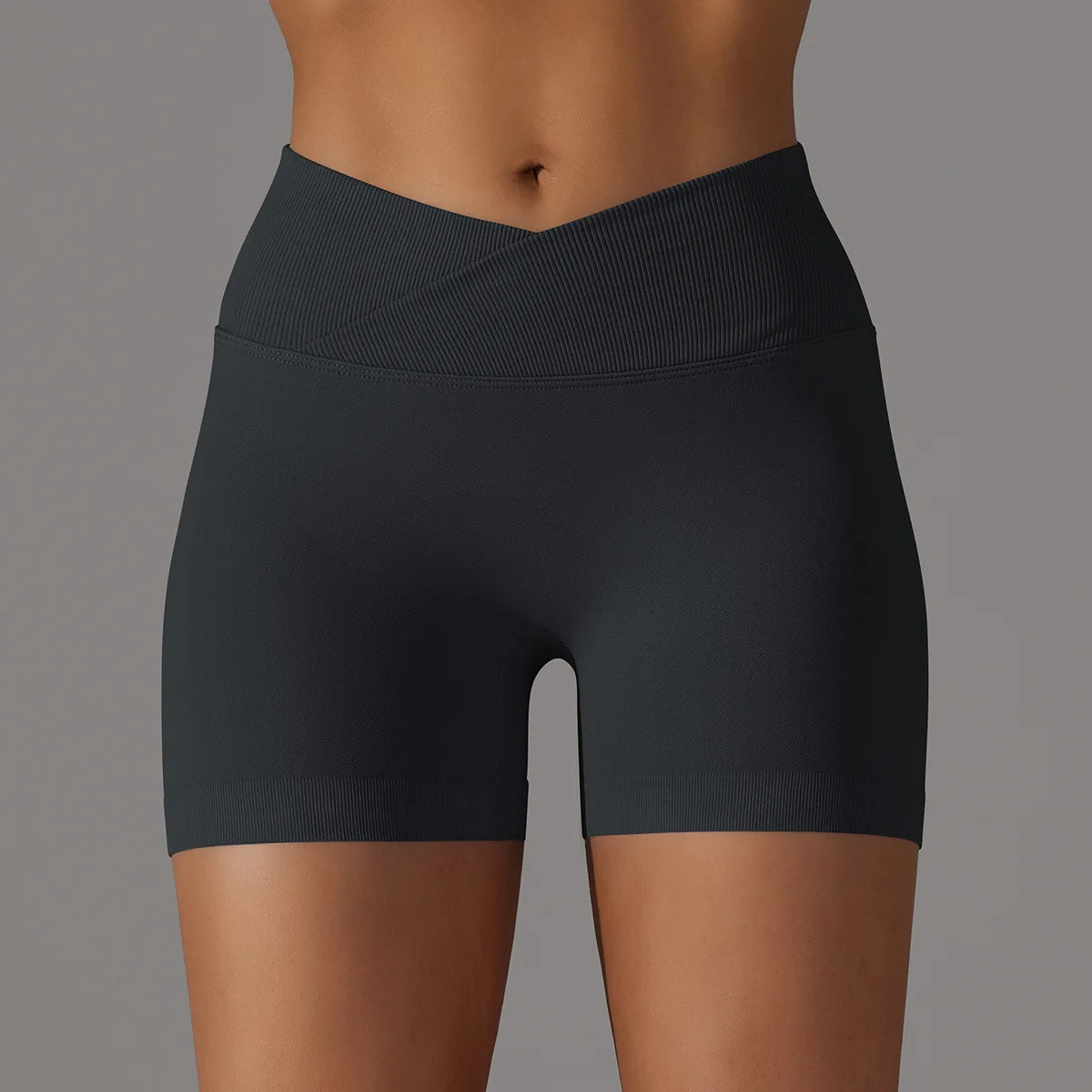The Codex Summer V-Waist Peach Hip Lifting High Waist Seamless Yoga Shorts Tight Fitting Three Part Running Pants Speed