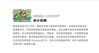 Zootopia Cartoon Character Injection Molding 3D Keychain Premium Design Anime Themed Accessories Collectible Toy Figures Gift