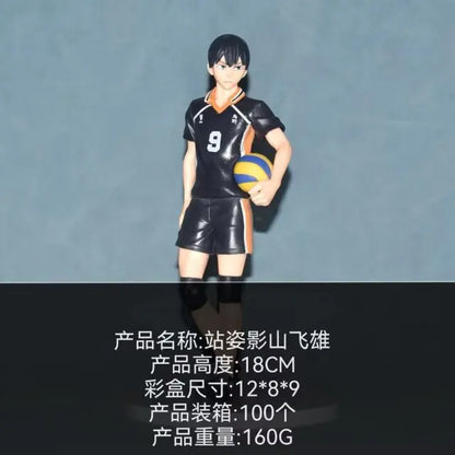 Anime Haikyuu Tobio Kageyama Shoyo Hinata Figure National Competition Net Jumping Pose 1/8 Model Toy Gift Aciton Figure 26cm
