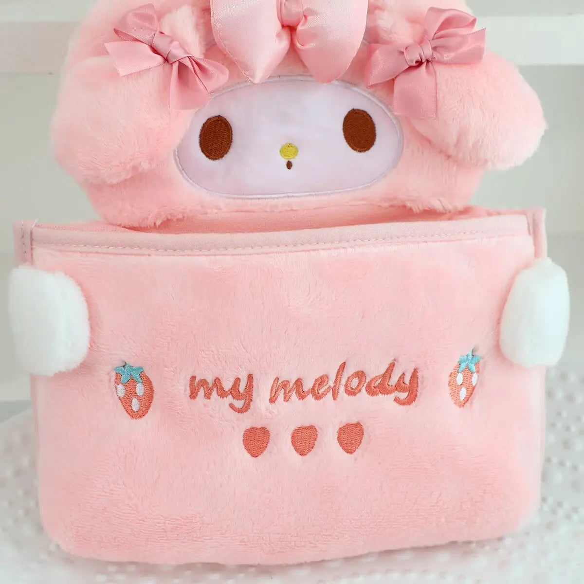 Cartoon My Melody Storage Bag Lovely Anime Hanging Car Seat Back Storage Bag Sweet Piano Japanese Style Car Accessories Girl