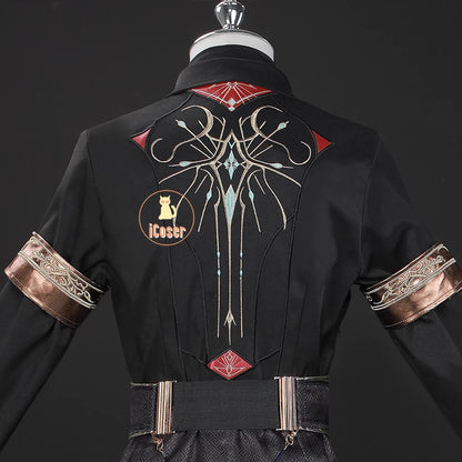 iCoser Love and Deepspace Xavier Cosplay Costume Black Hunter Uniform Shimmering Moonlight Halloween Party Women Men Carnival