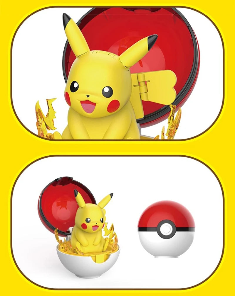 Original Pokemon Figure Pikachu Piplup Cubone Mimikyu Jigglypuff Cute Anime Ornament Pokeball Deforme Figurine Children Toy Gift