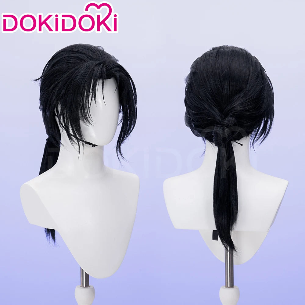 IN STOCK Jiang Yan Wig Game Where Winds Meet Cosplay DokiDoki Men 60cm Black Long Hair Jiang Yan Cosplay Free Cap