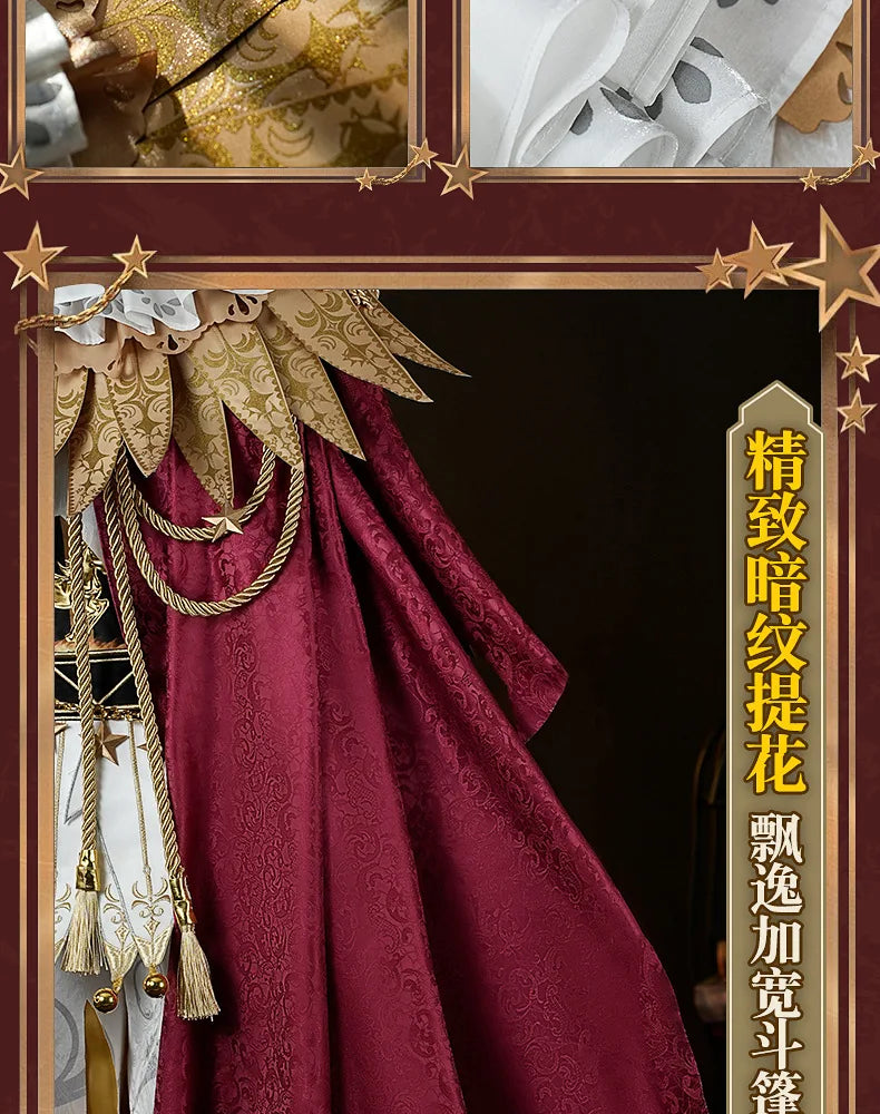 Identity V Hullabaloo Mike Morton Brightest Star Cosplay Costume Wig Uniform Hat Props Halloween Party for Women Men Carnival