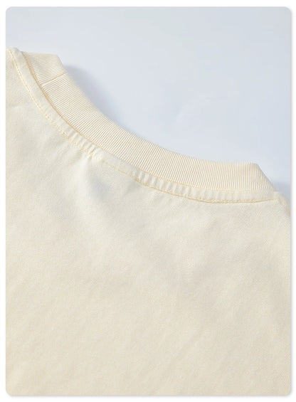 ZODF Trendy Summer 260gsm Cotton Oversized T Shirts For Men Unisex Male Kanye West High Street Solid Tees Brand Tops HY0122