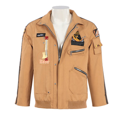 Love and Deepspace Caleb Cosplay Costume Wig Brown Flying Jacket Supersonic Uniforms Halloween Party for Women Men Outfit Props