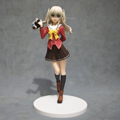 Charlotte Tomori Nao PVC Action Figure School Uniform Cute Girl Statue Model Anime Peripheral Desk Decor Gift Collectible Toy