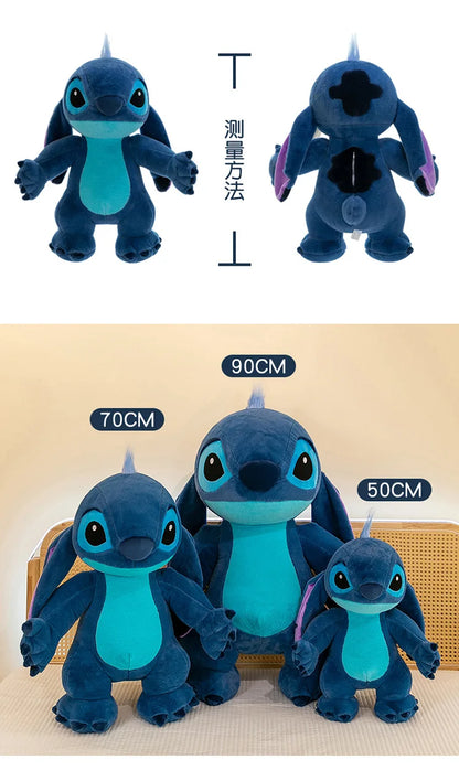 50/70/90cm Super Big Size Stitch Disney Anime Plush Stuffed Doll Angel Decoration Plushies Children Pillow Ornament Holiday Gift