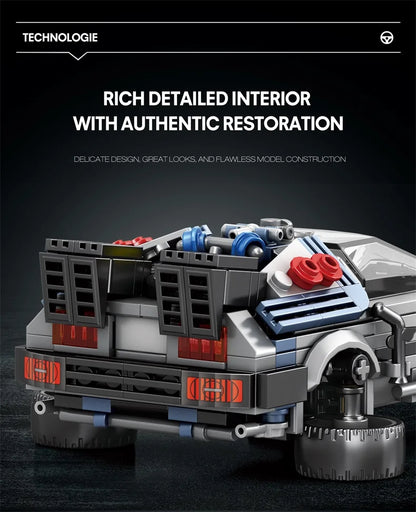 1:24 Classic Movie Racing Car Building Blocks MOC Model Sport Cars Toys Back Future Bricks Vehicle Festival Gifts for Boys Kids