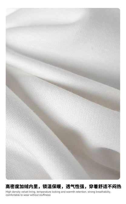 ZODF New Autumn Man Heat Transfer Printing T-Shirt Unisex Oversized 340gsm Fake 2-Piece Long Sleeve T Shirts Brand Tops HY1113