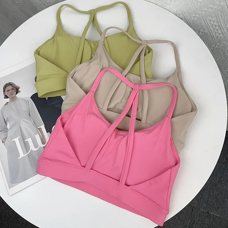 Women Fitness Sports Bra Top Sexy Beauty Back Shockproof Quick-Dry Gym Crop for Running Pilates Yoga