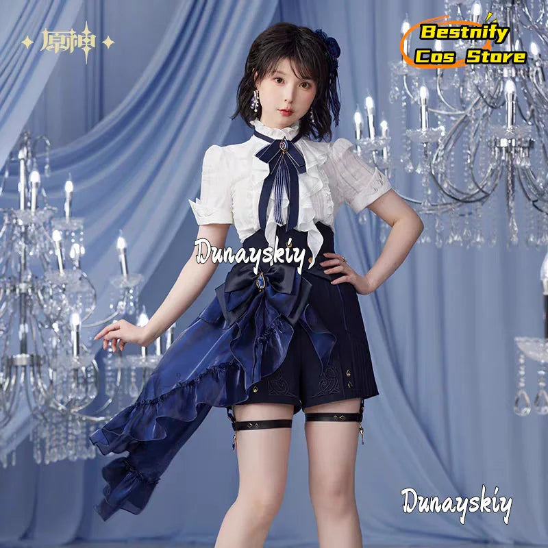 Genshin Impact Furina Cosplay Costume XS-XL Polyester Set