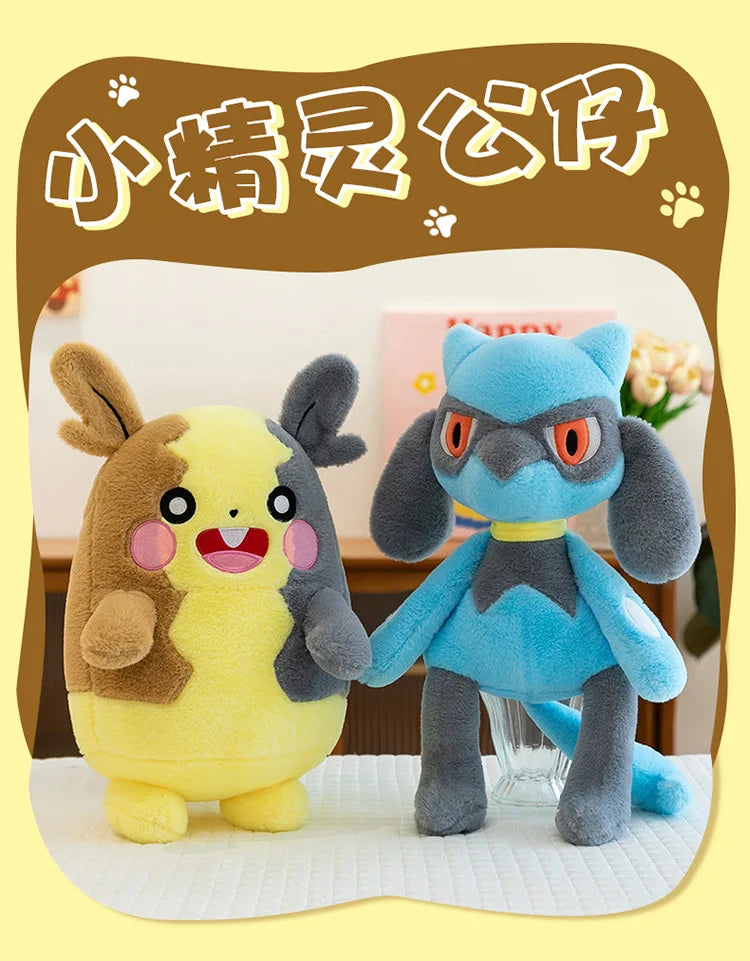 40CM Big Size Pokemon Plushies Lucario Peluche Cartoon Anime Kawaii Stuffed Comfortable Soft Doll Stuffed Ornament Gift