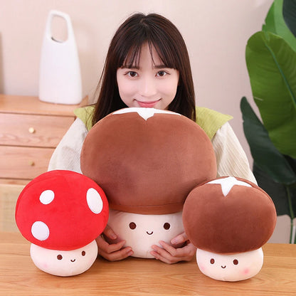 23/30cm Cute Vegetables Kawaii Red Mushrooms Shii-take Plush Soft Toy Stuffed Dolls Home Decor Gift For Girl Boy Birthday