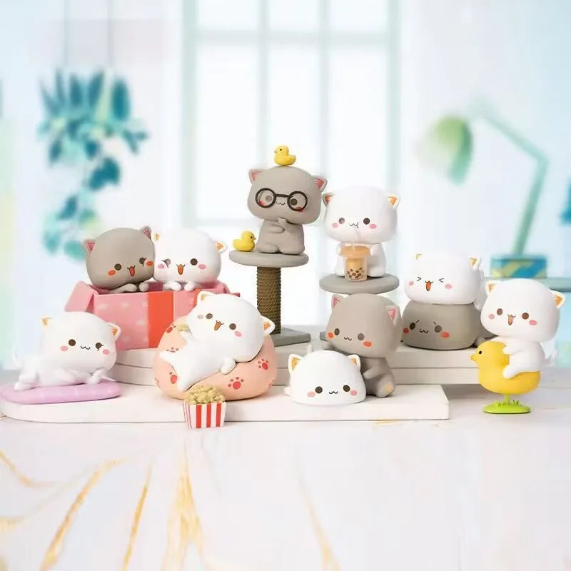 Kawaii Mitao Cat 2 Season Lucky Cat Cheap Cute Cat Blind Box Toys Surprise Figure Cartoon Doll Collect Model Home Holiday gifts