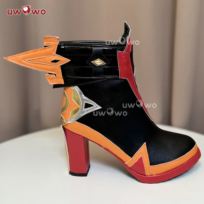 UWOWO Mavuika Shoes Game Genshin Impact Mavuika “Pyro Archon” Cosplay Shoes High Heel Size 35-45