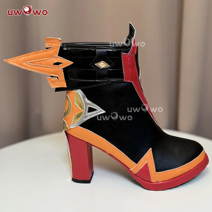 UWOWO Mavuika Shoes Game Genshin Impact Mavuika “Pyro Archon” Cosplay Shoes High Heel Size 35-45
