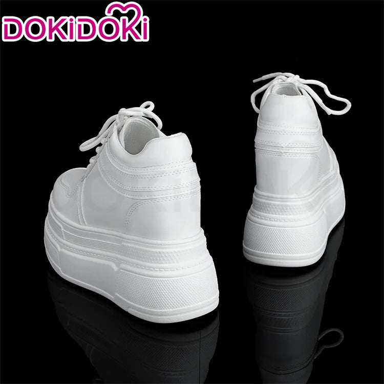 IN STOCK Women Cosplay Props 18cm Heightening Shoes DokiDoki Women Daily 12cm 11cm 18cm 22cm Black White Boots Shoes Halloween