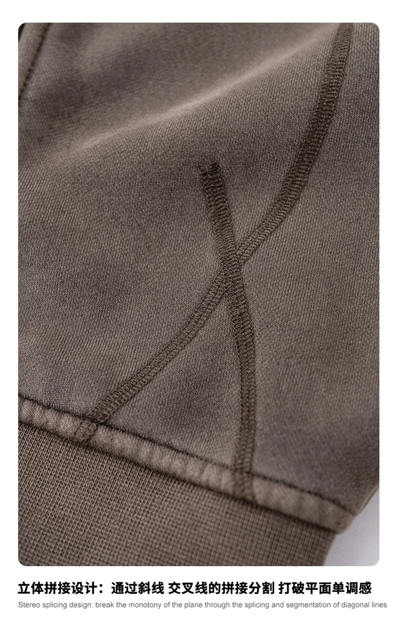 ZODF Vintage 2025 Winter Batik Washed Crop Hoodies Female Girls Remove Hood Heavy Weight Sport 400gsm Hooded Coat HY1085