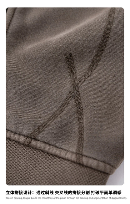 ZODF Vintage 2025 Winter Batik Washed Crop Hoodies Female Girls Remove Hood Heavy Weight Sport 400gsm Hooded Coat HY1085