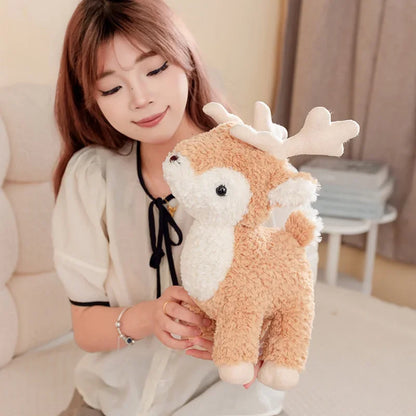 25/35cm Cute Deer Plush Toy Soft Stuffed Animal Doll Lovely Reindeer Plushies Appease Doll Birthday Gifts Girl Boy Home Decor