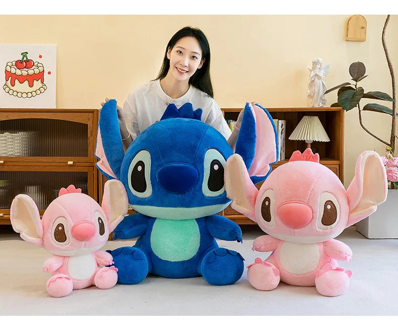 45/60/80CM Super Big Size Disney Stitch Anime Plush Stuffed Doll Kawaii Room Decoration Plushies Children's Pillow Holiday Gifts