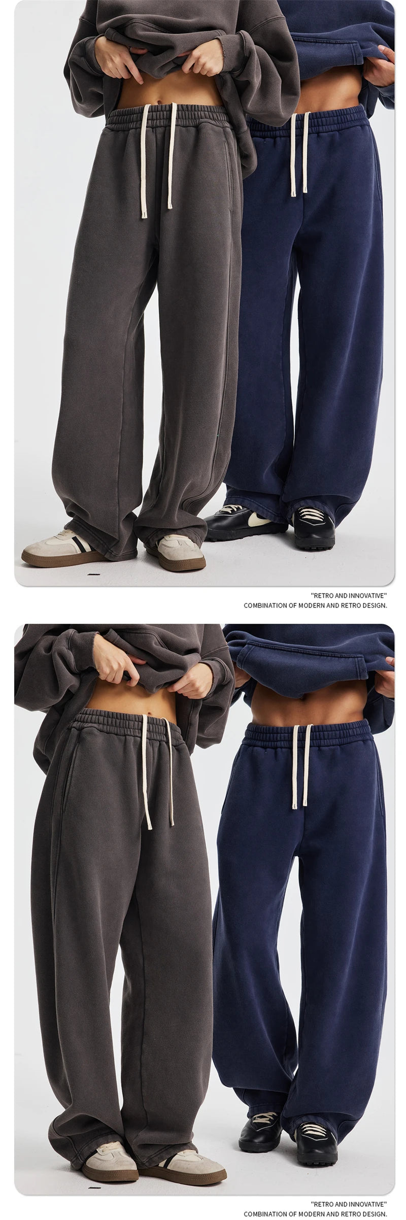 ZODF New 2025 Winter Batik Washed Man Fleece Pants Unisex High Street Distressed Thick Warm Straight Trousers Sweatpants HY1166