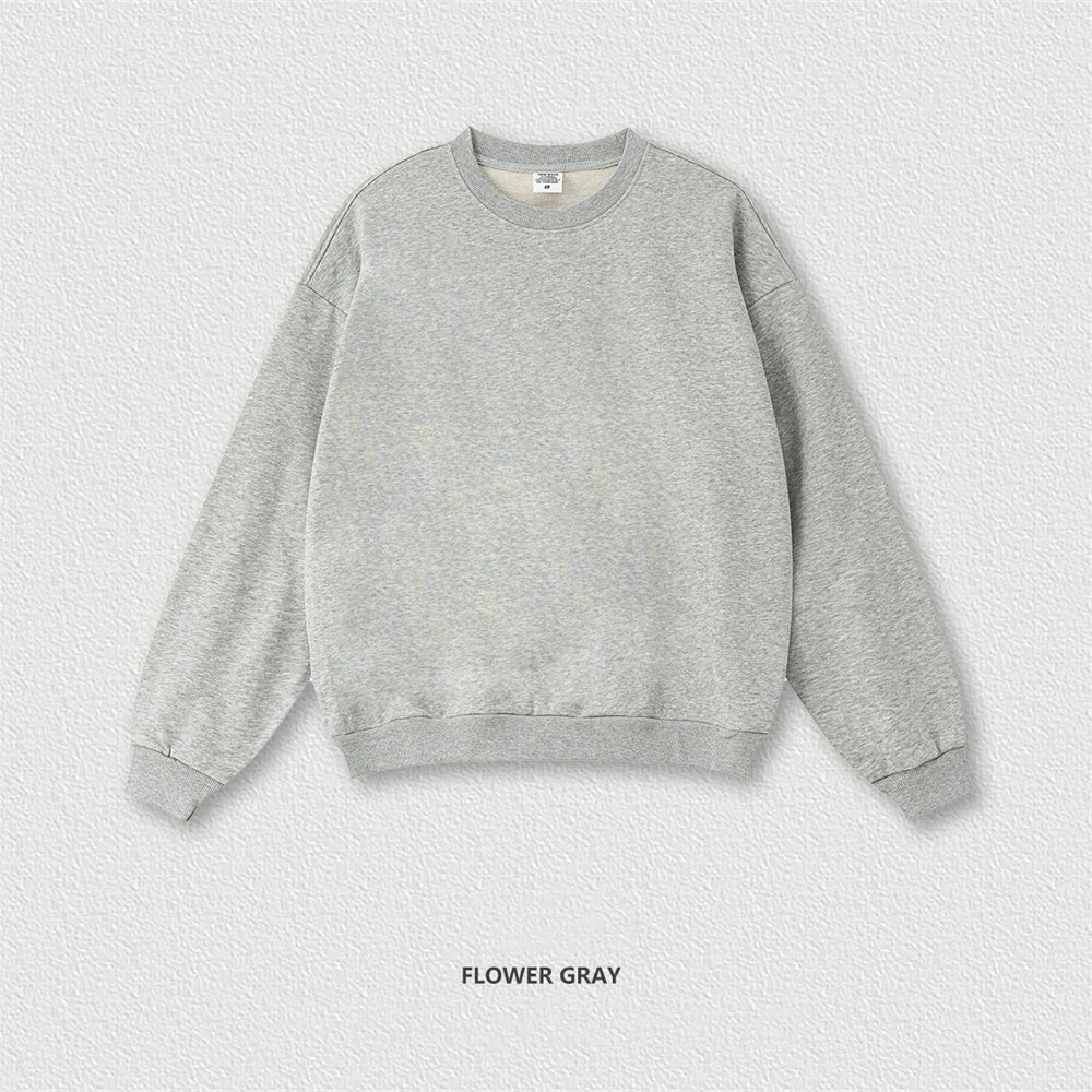 ZODF Fashion Autumn Men Solid 360gsm Sweatshirt Unisex Solid Loose Sport O Neck Pullovers Brand Clothes HY0938