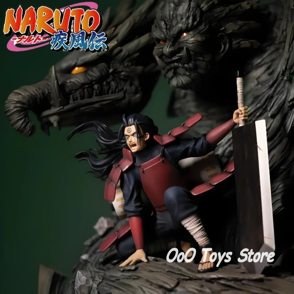 16.5cm Anime Naruto Senju Hashirama Squatting Double Headed PVC Action Figure Model Collectible Toy Gift