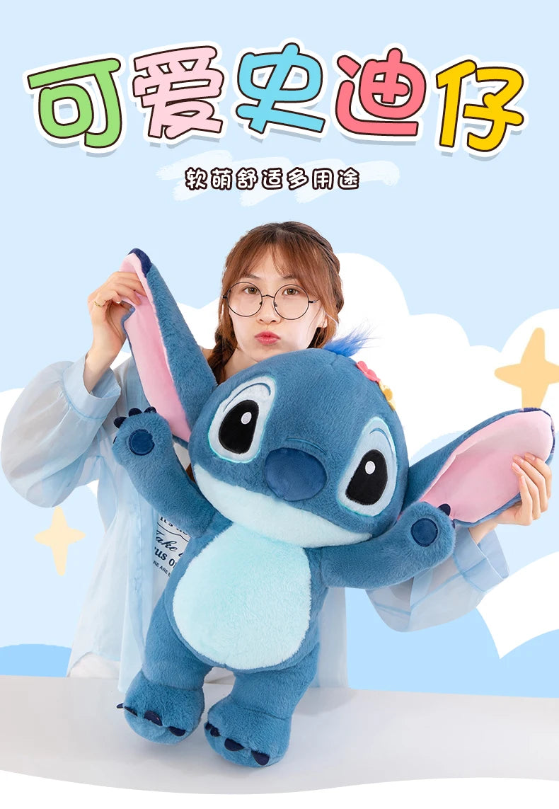 Disney 70cm Large Size Lilo&Stitch Plush Stuffed Doll Cartoon Animal Sleeping  Pillow Room Decoration Softmaterial Toy for Gift