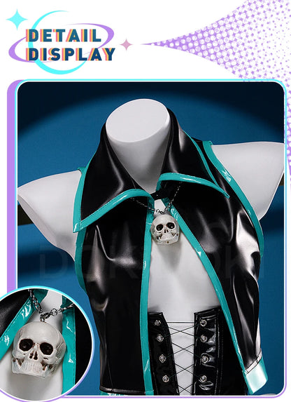 Mikuu Shiiee Cosplay Costume DokiDoki-R Mikku Women Sexy Black Dress Mikuu Shiiee Cosplay Halloween Costume