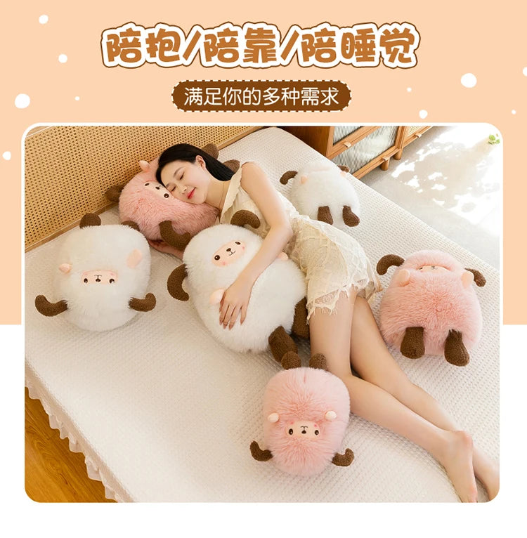 Sheep Doll Plush Toy Cute Sheep Soft Stuffed Animal Sleeping Pillow Cushion Christmas Gifts for Kids and Girls