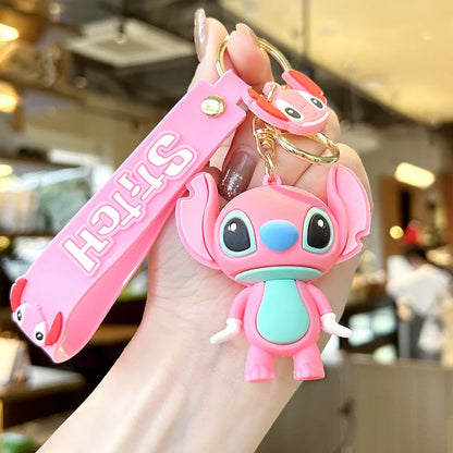 Disney Stitch Keychain Cartoon Cute Lilo & Stitch Keyrings,Durable Anime Keychains for Women Men Kids,Multi-Color Gift Ornaments