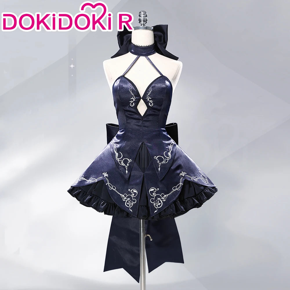 Saber Artoria Pendragon Cosplay Costume Game Fate/stay Night DokiDoki-R Women Black Saber Dress