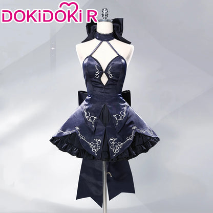 Saber Artoria Pendragon Cosplay Costume Game Fate/stay Night DokiDoki-R Women Black Saber Dress