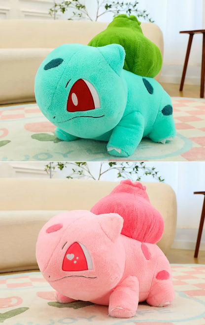 60cm Big Size Pokemon Bulbasaur Cartoon Anime Plush Stuffed Doll Garlic Frog Room Decorated with Cartoon Peluche Pillow Gift